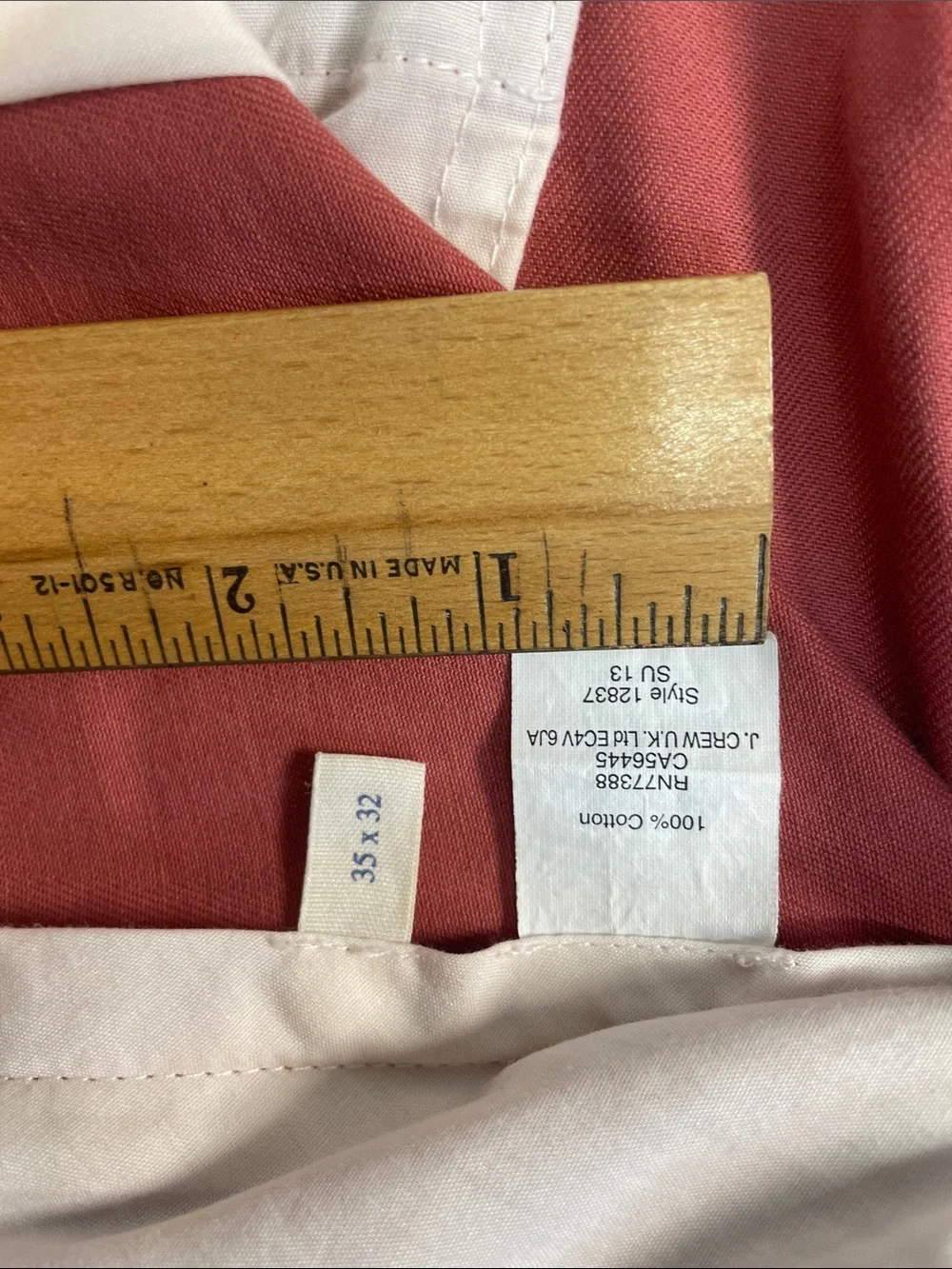 J. Crew Coral Straight-Leg Cotton Pants